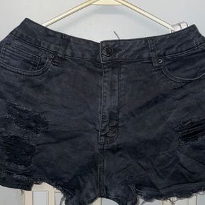 Black jean ripped booty shorts - Size 9